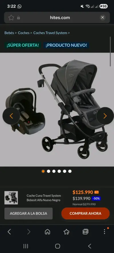 Coche Cuna Travel System Bebesit - miniatura 1