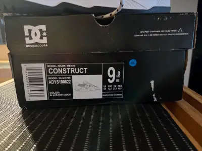 Zapatillas DC Construct blancas y negras para hombre - miniatura 3