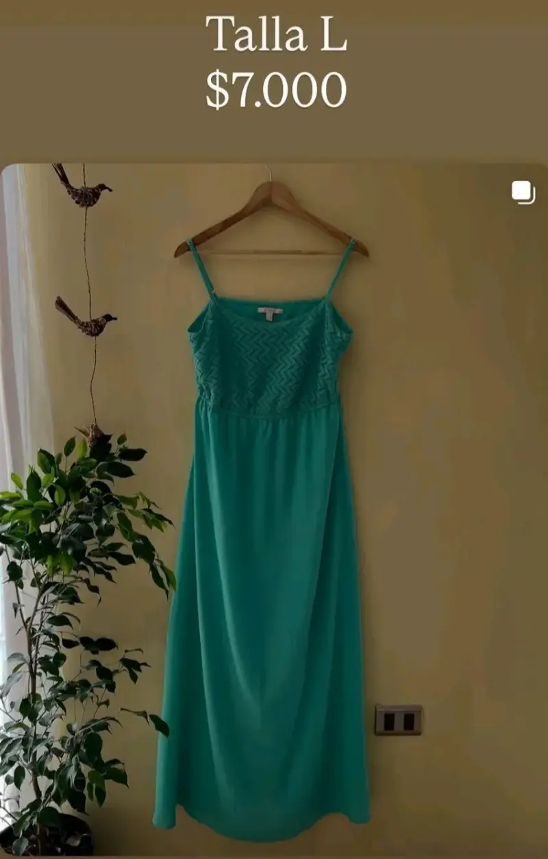 Vestido verde talla L con tirantes