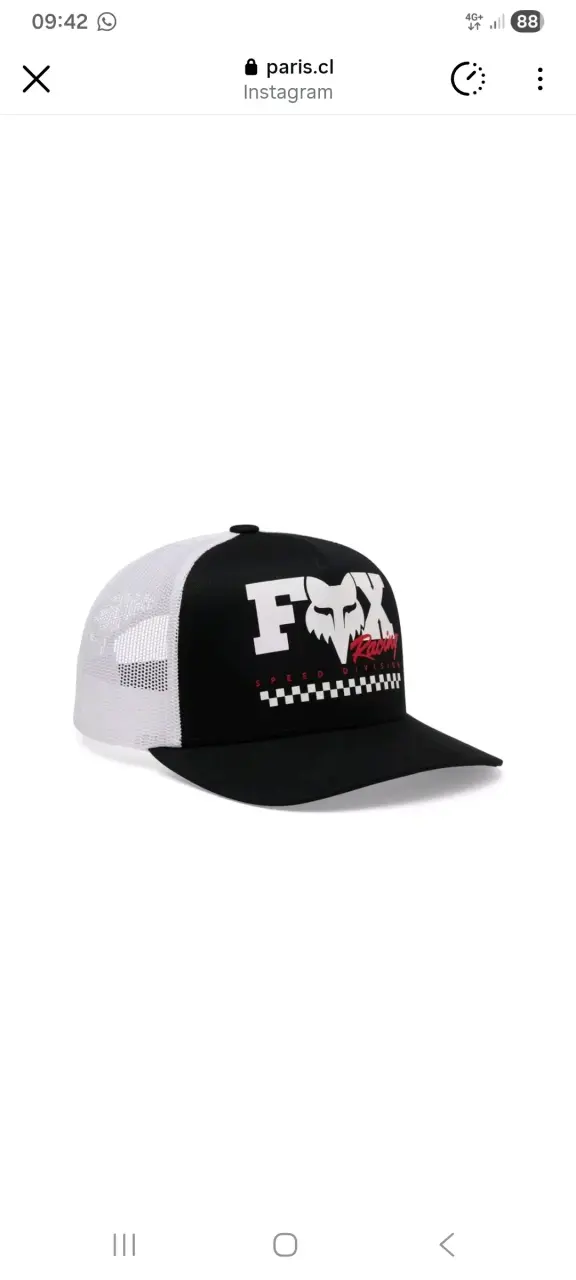 Gorra Fox Racing Snapback Negra y Blanca nueva - 4