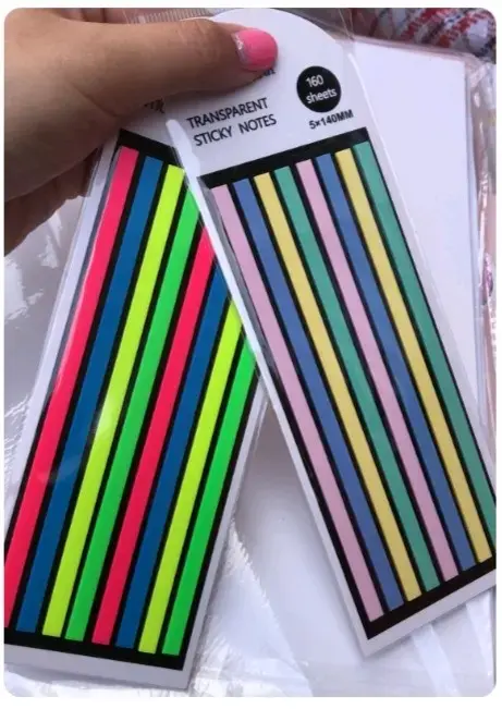 Notas adhesivas transparentes de colores 160 hojas