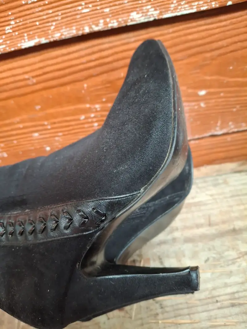 Botines de tacón alto negros con detalle trenzado - 3