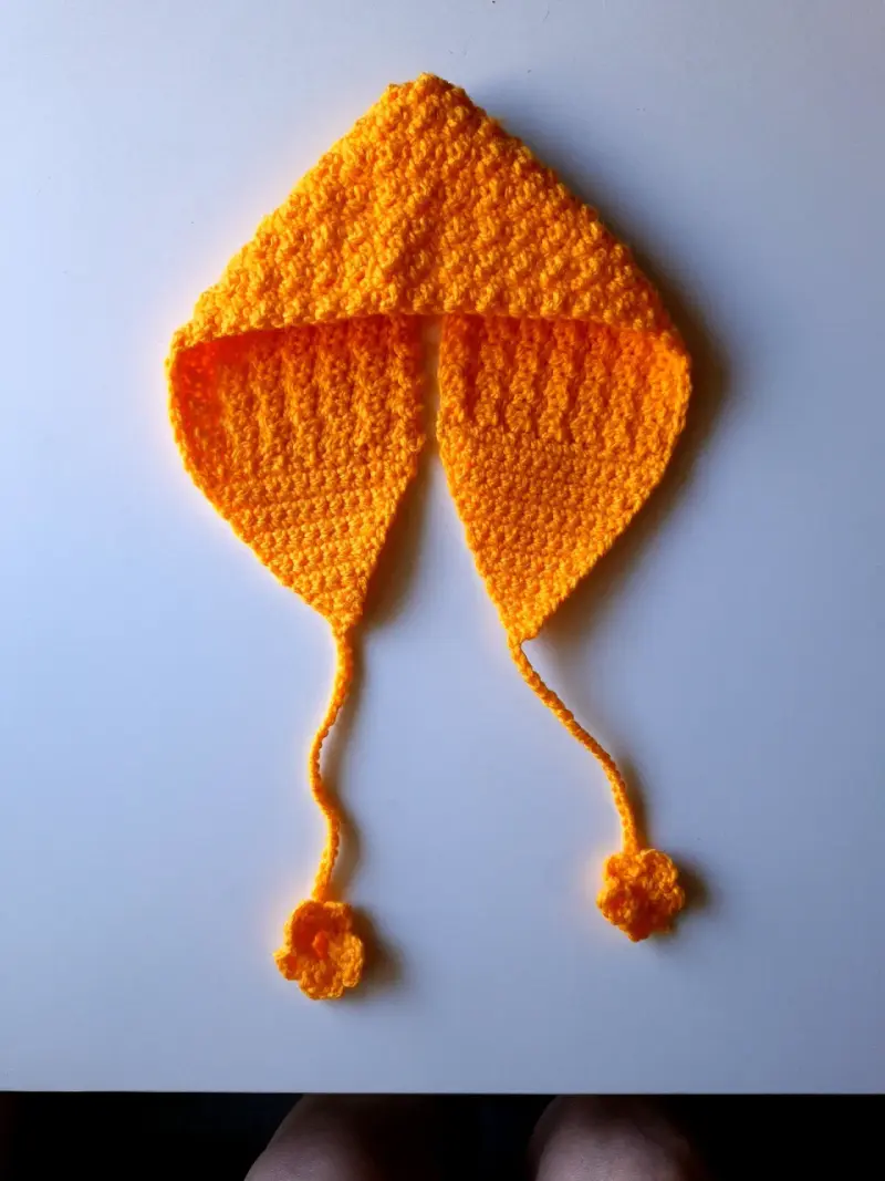 Cintillo/bandana/cubre orejas anaranjado a crochet - 1