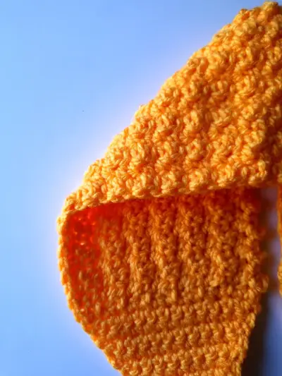 Cintillo/bandana/cubre orejas anaranjado a crochet - miniatura 3