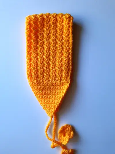 Cintillo/bandana/cubre orejas anaranjado a crochet - miniatura 4