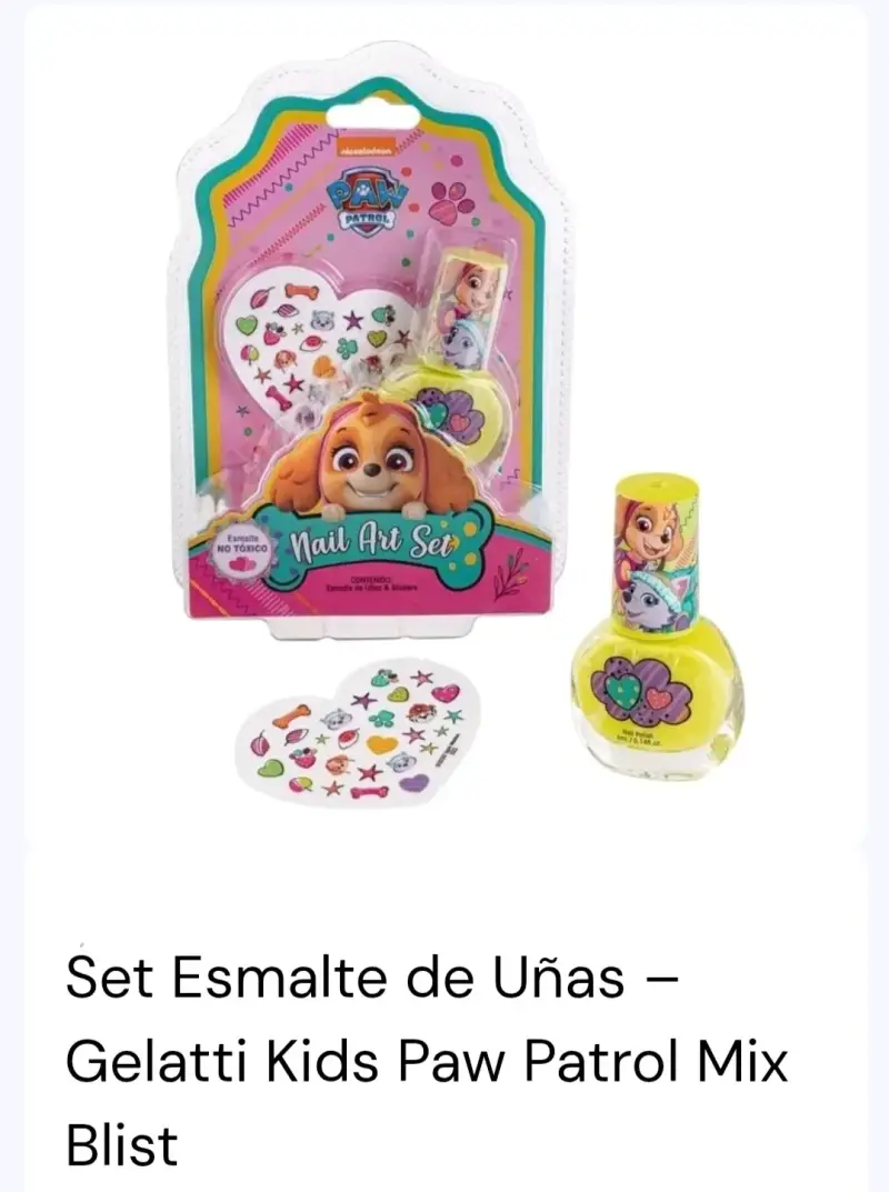 Set de Belleza Paw Patroll Esmalte y stickers