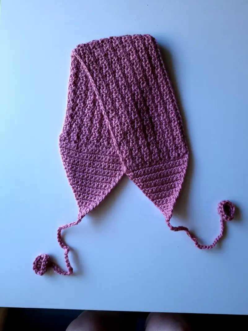 Cintillo/bandana/cubre orejas a crochet color rosa - 2