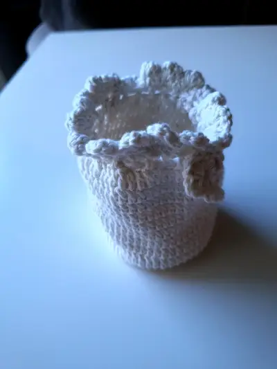 Bolsa de crochet blanca hecha a mano - miniatura 4