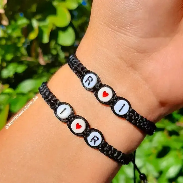 Pulseras de hilo ajustables con cuentas personalizadas - 3