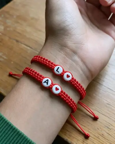 Pulseras de hilo ajustables con cuentas personalizadas - miniatura 6
