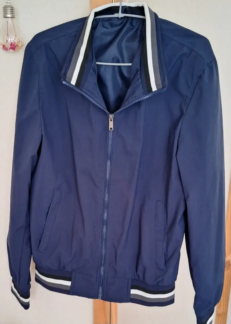 Chaqueta azul para hombre con cierre - 1
