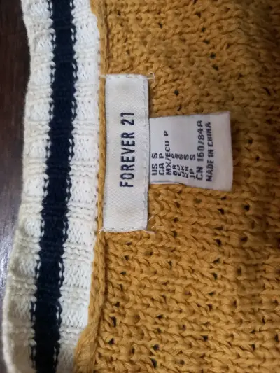 Cardigan mostaza Forever 21 con rayas - miniatura 2