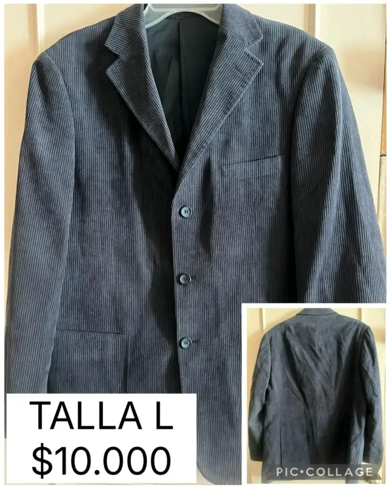 Blazer de pana azul talla L en buen estado