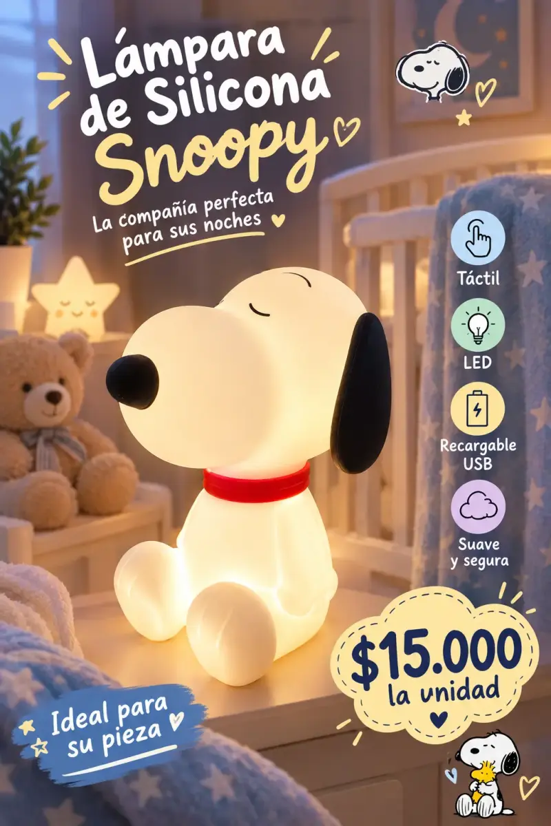Lámpara de Silicona Snoopy Recargable USB - 1