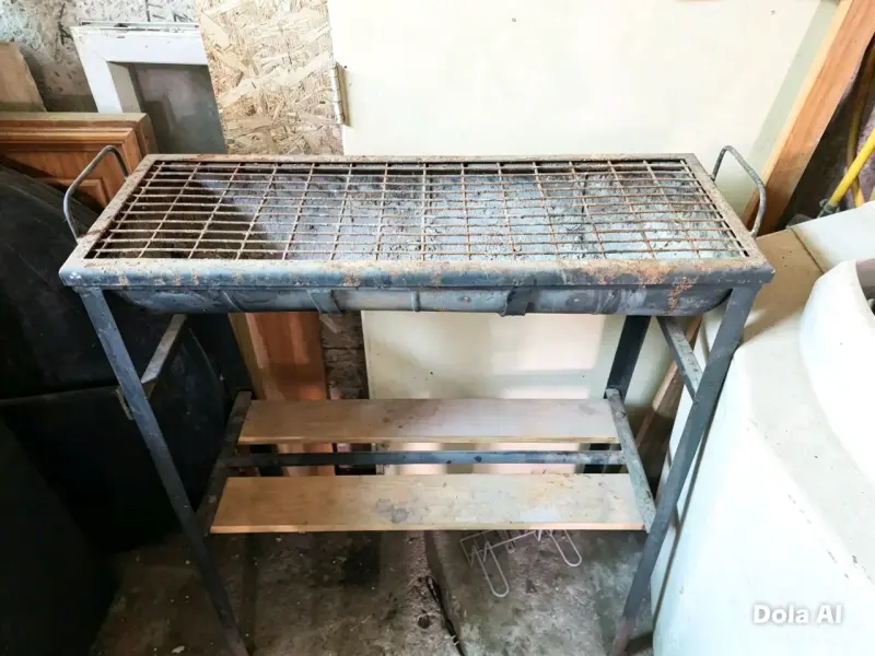 Parrilla de hierro para asados con estante