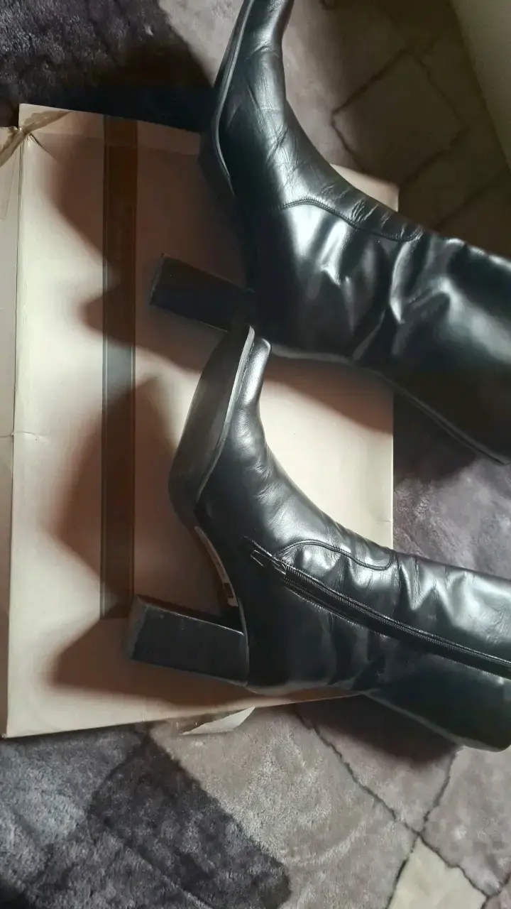 Botas de cuero negras con tacón Mingo - 4