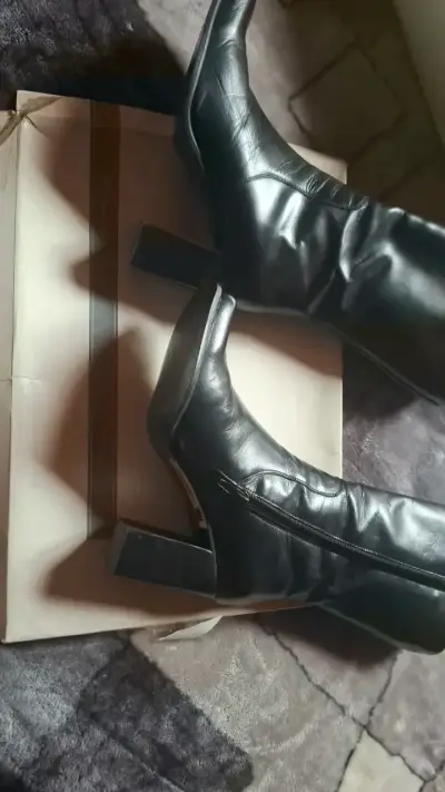 Botas de cuero negras con tacón Mingo - miniatura 4