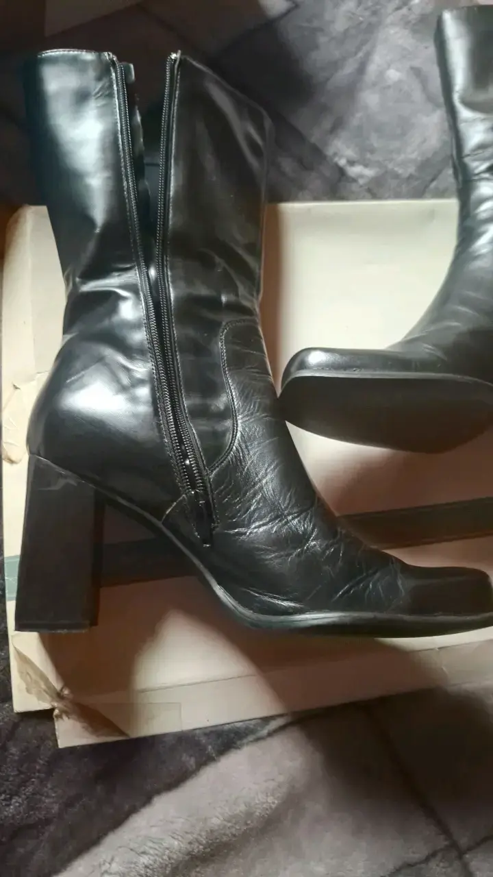 Botas de cuero negras con tacón Mingo - 5