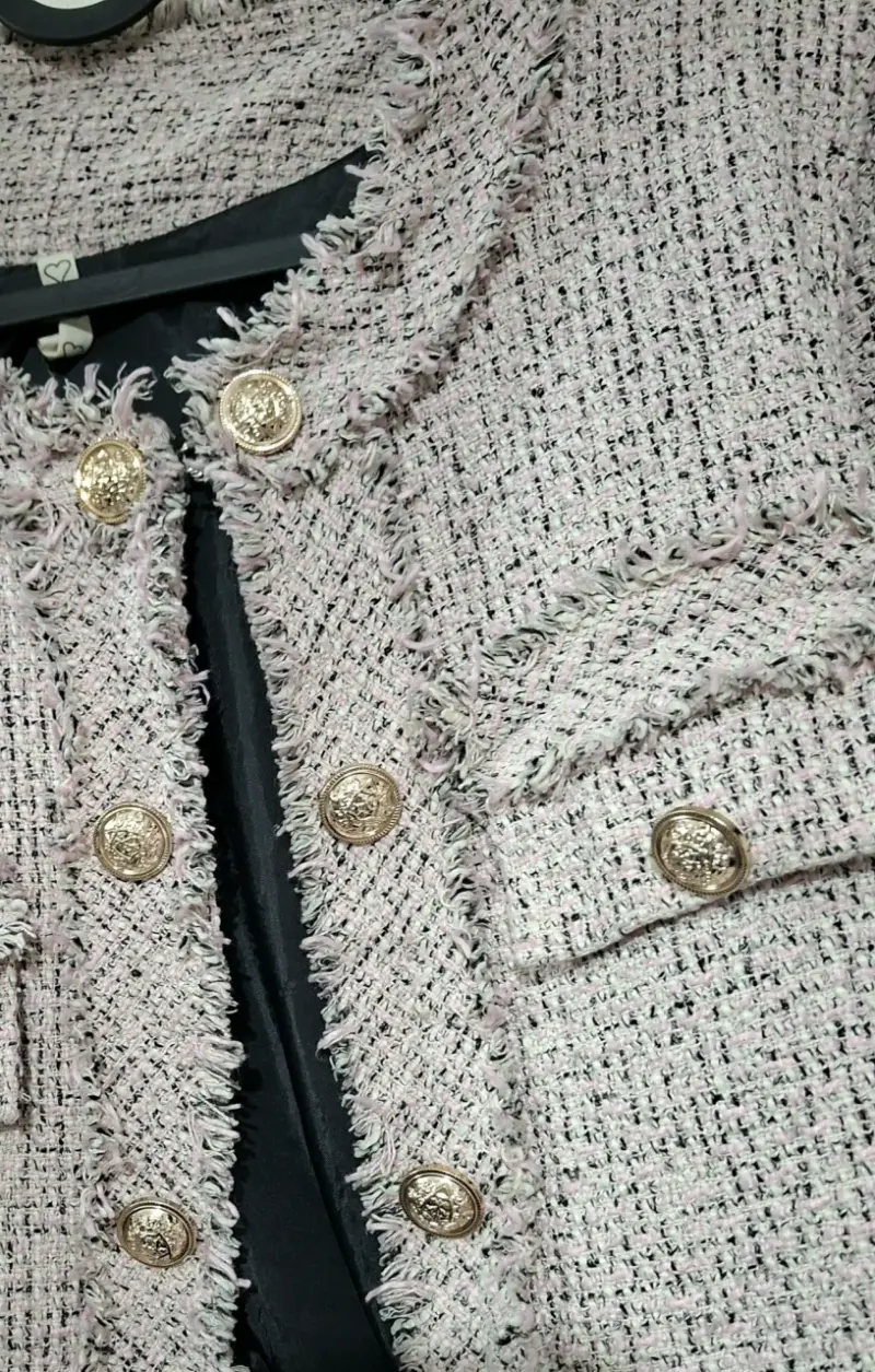 Chaqueta de tweed con botones dorados - 3