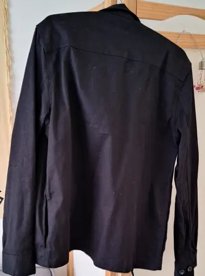 Chaqueta negra de algodón Zara para hombre - miniatura 2