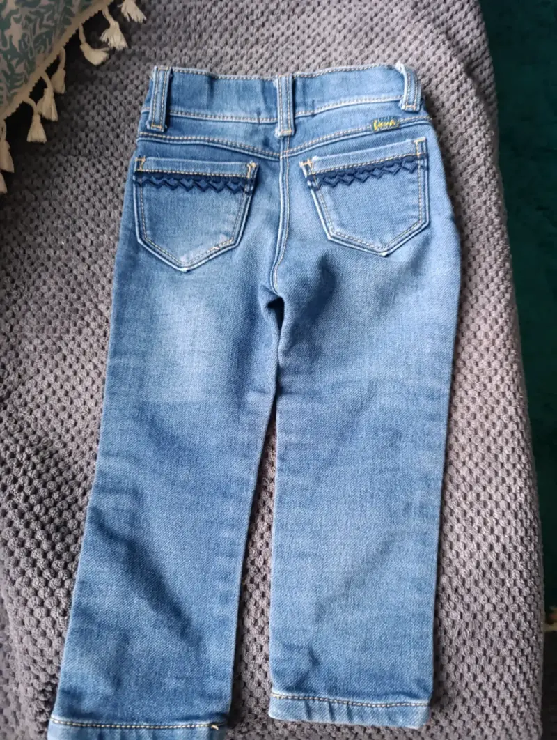 Jeans de mezclilla para niña talla 12 a 18 meses - 2