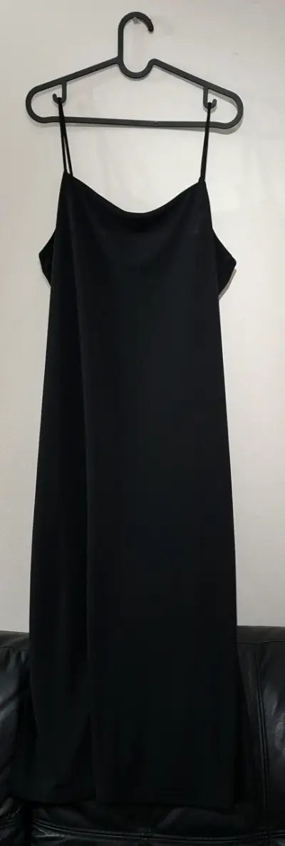 Vestido lencero negro de tirantes - miniatura 1