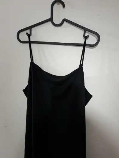 Vestido lencero negro de tirantes - miniatura 3