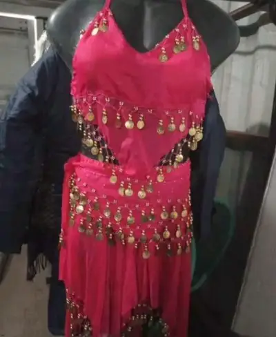Vestido danza árabe futcia con monedas decorativas - miniatura 1
