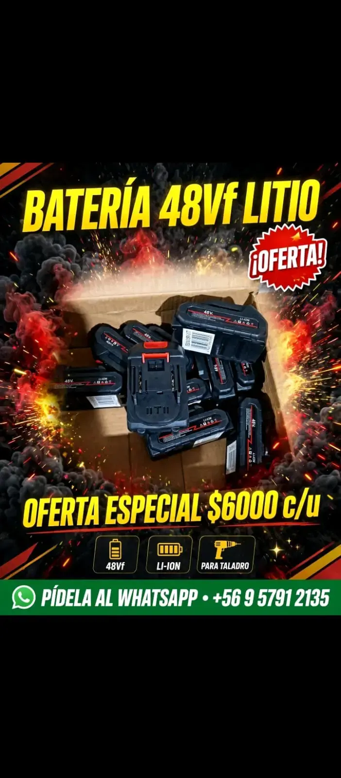 Batería de Litio 48V para Taladro