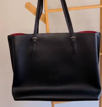 Bolso tote negro de cuero Coach - miniatura 2