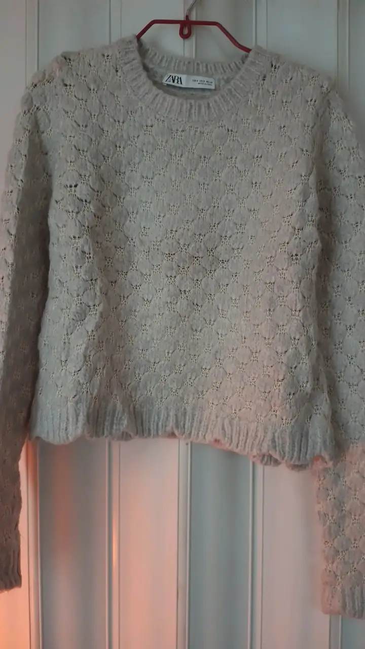 Suéter tejido gris Zara para mujer - 1