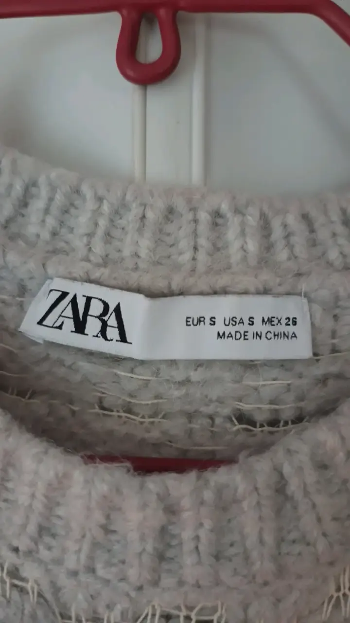 Suéter tejido gris Zara para mujer - 2
