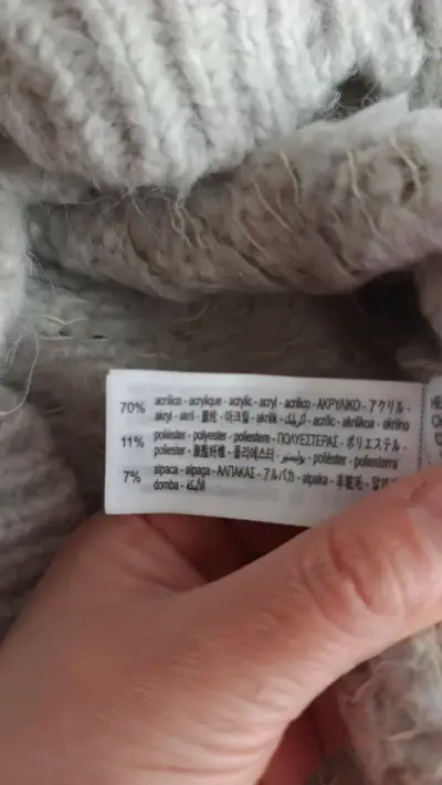 Suéter tejido gris Zara para mujer - miniatura 3