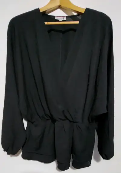 Blusa negra de manga larga talla 2XL/3XL - miniatura 2
