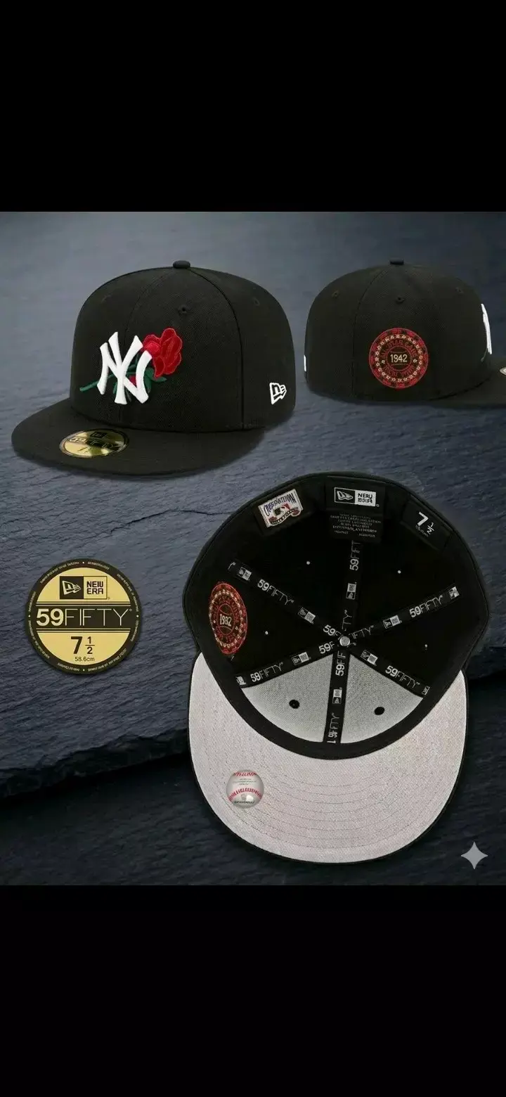 Gorra New Era 59Fifty NY Negra con Rosa - 1