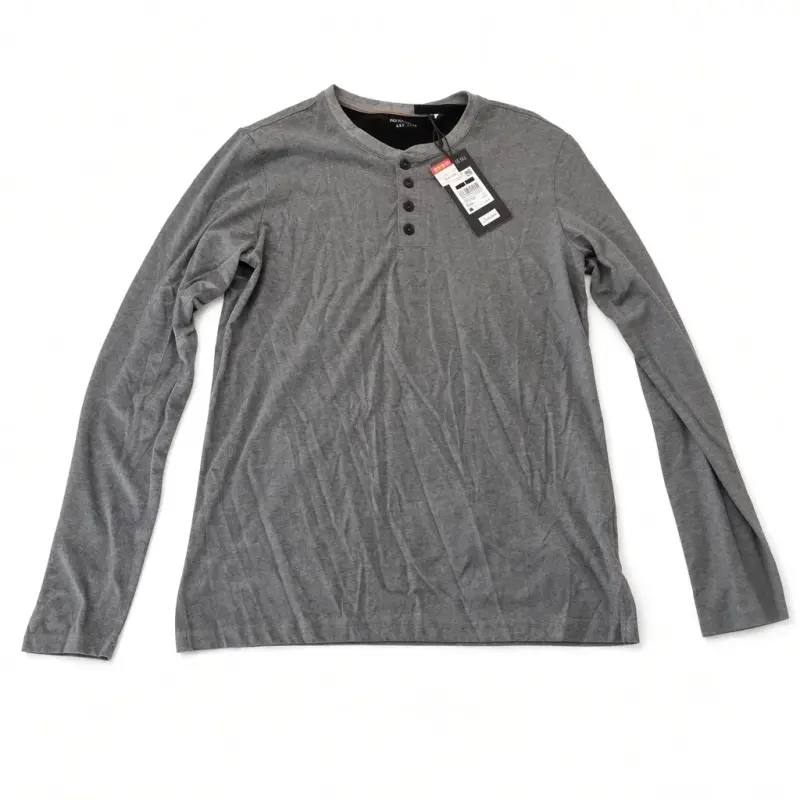 Polera manga larga gris para hombre - 1
