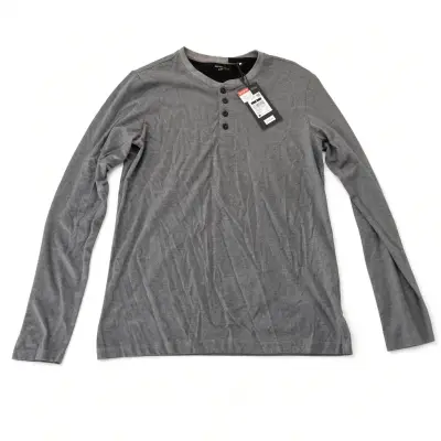Polera manga larga gris para hombre - miniatura 1