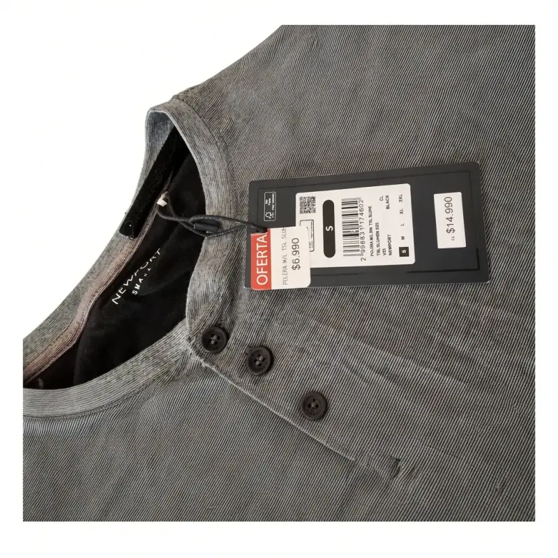Polera manga larga gris para hombre - 2