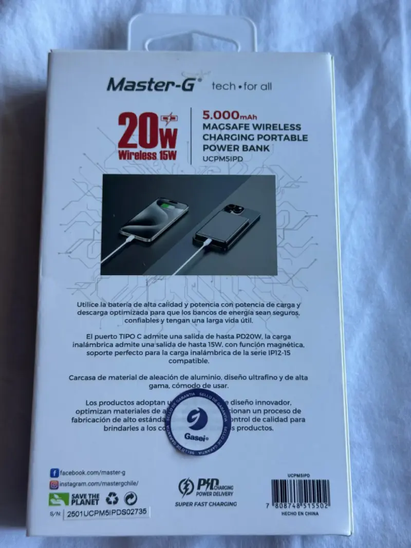 Power Bank Inalámbrico Master-G 5000mAh - 2