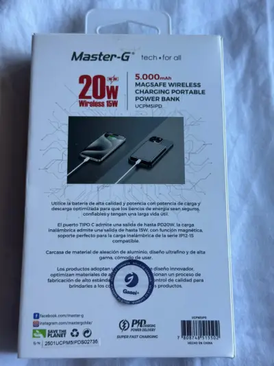 Power Bank Inalámbrico Master-G 5000mAh - miniatura 2
