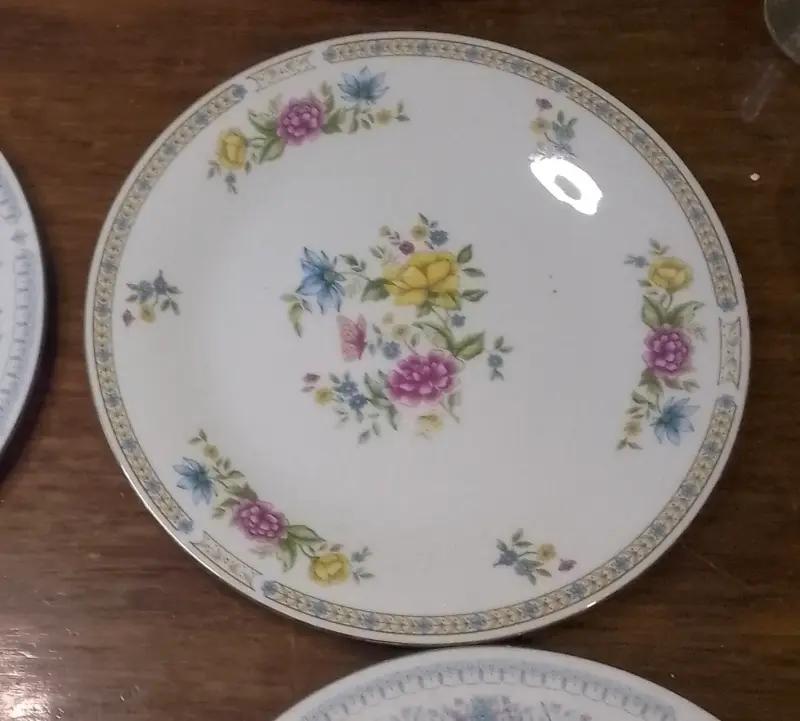 Plato de porcelana con diseño floral