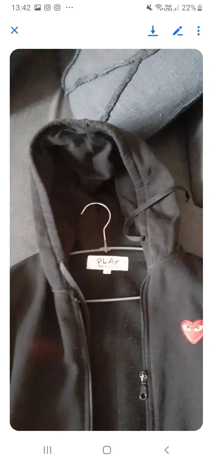 Polerón negro con capucha Comme des Garçons Play - 2