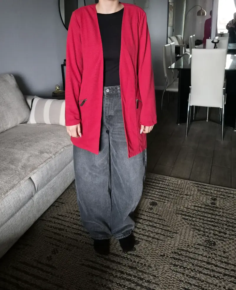Blazer rojo casual para mujer talla M - 1