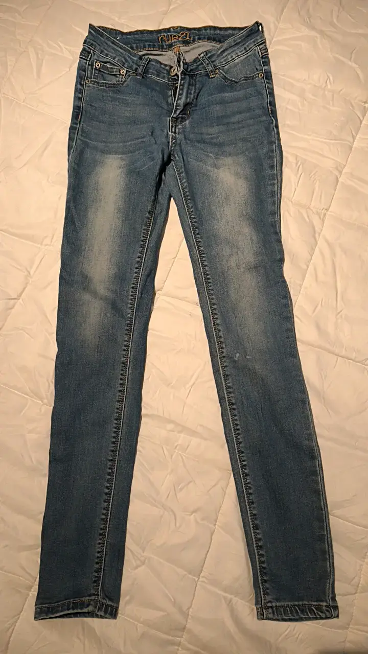 Jeans elasticados azul claro para mujer talla 36