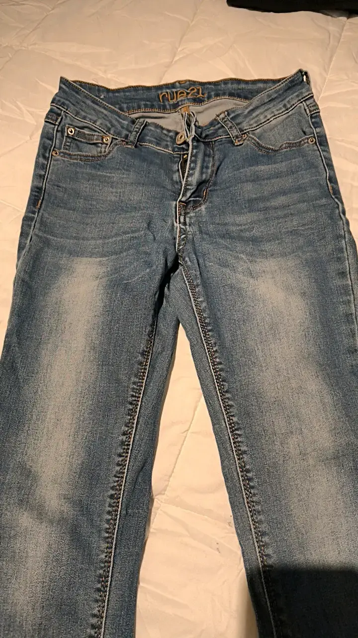Jeans elasticados azul claro para mujer talla 36 - 3