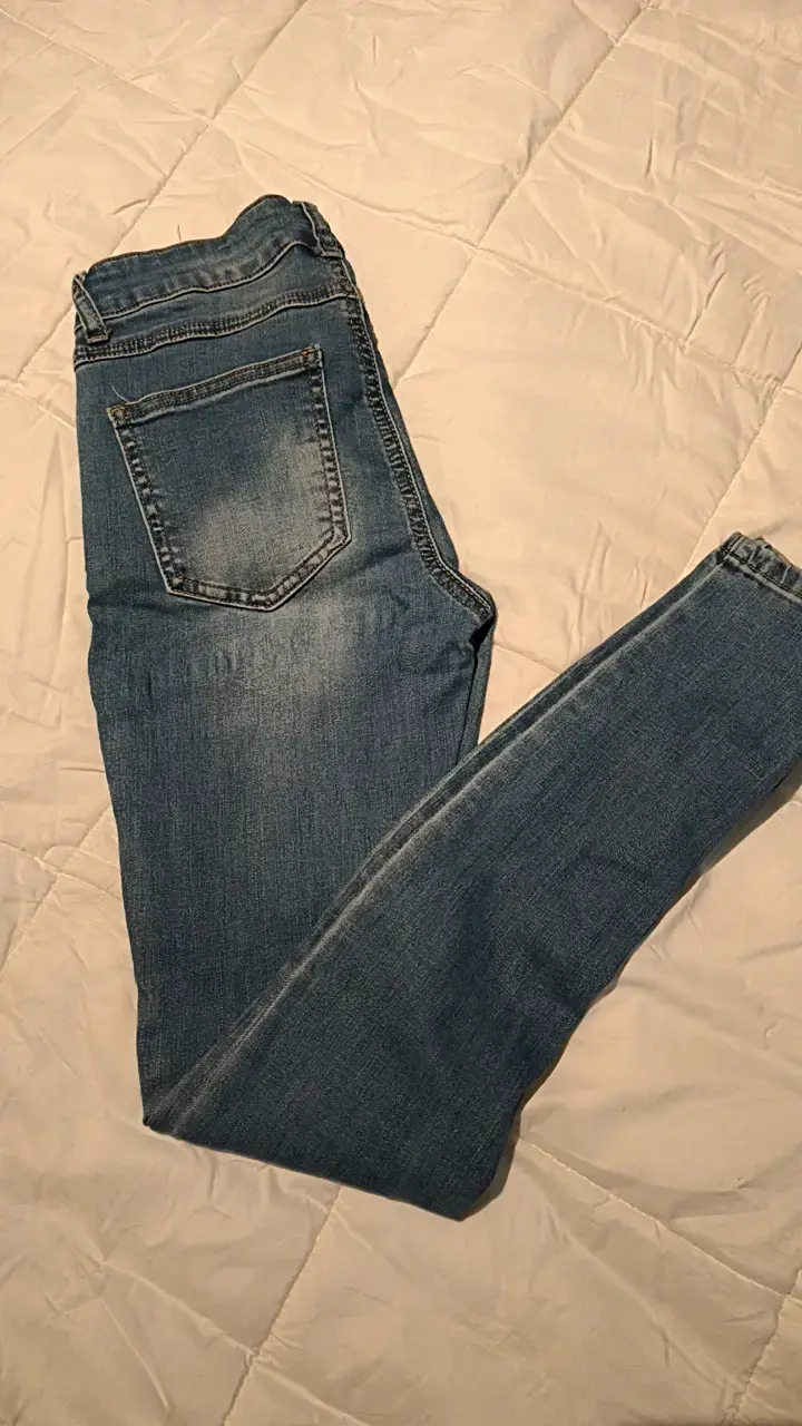 Jeans elasticados azul claro para mujer talla 36 - 5