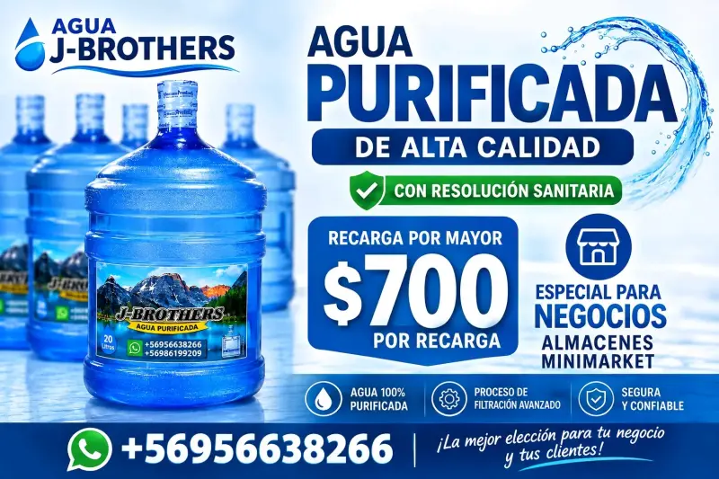 Agua purificada J-Brothers 20 litros