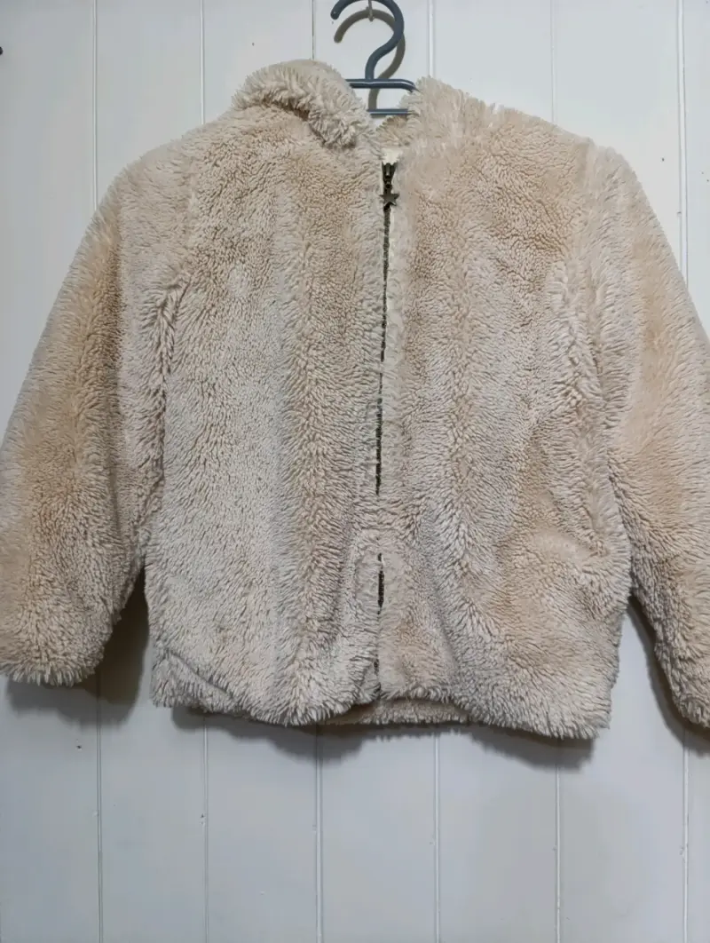 Chaqueta de Peluche Beige para Niños Talla 10 - 1