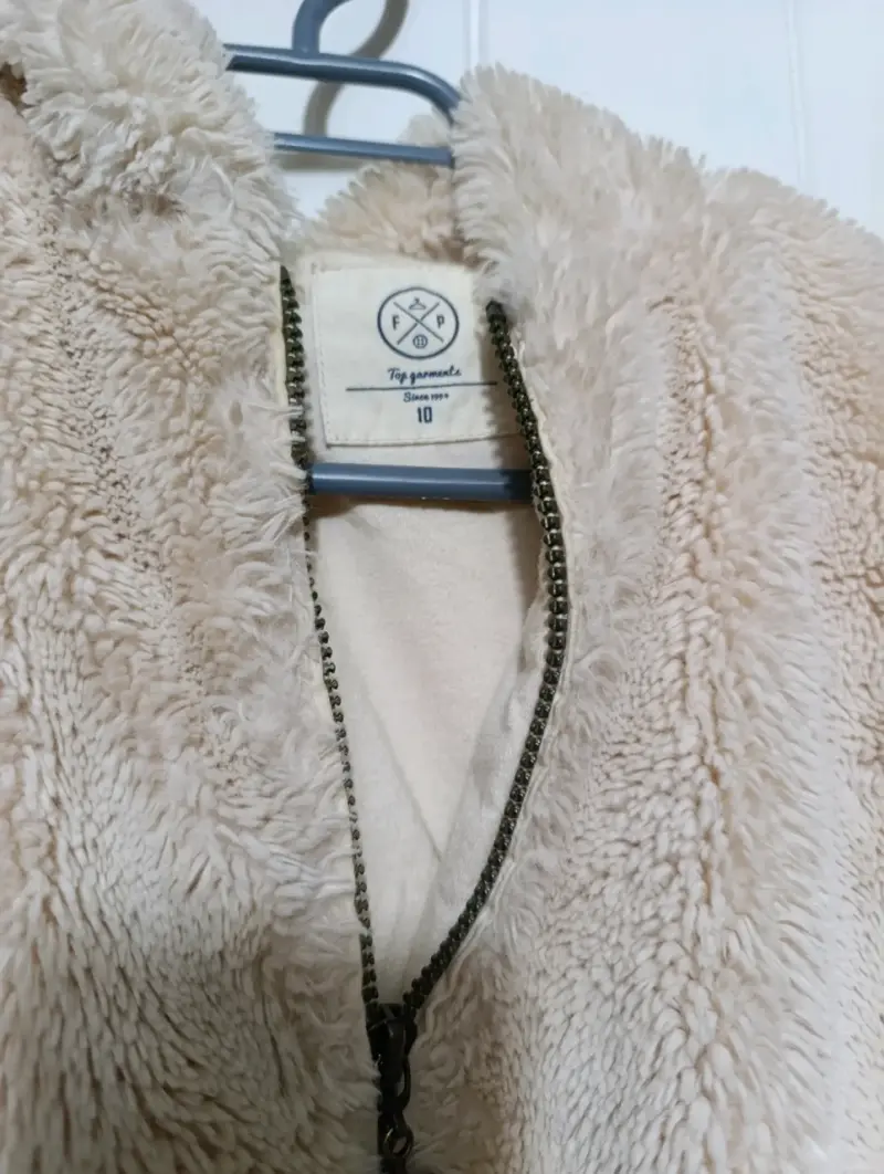 Chaqueta de Peluche Beige para Niños Talla 10 - 2