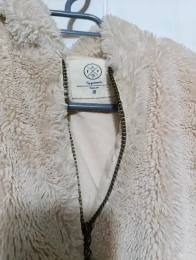 Chaqueta de Peluche Beige para Niños Talla 10 - miniatura 2